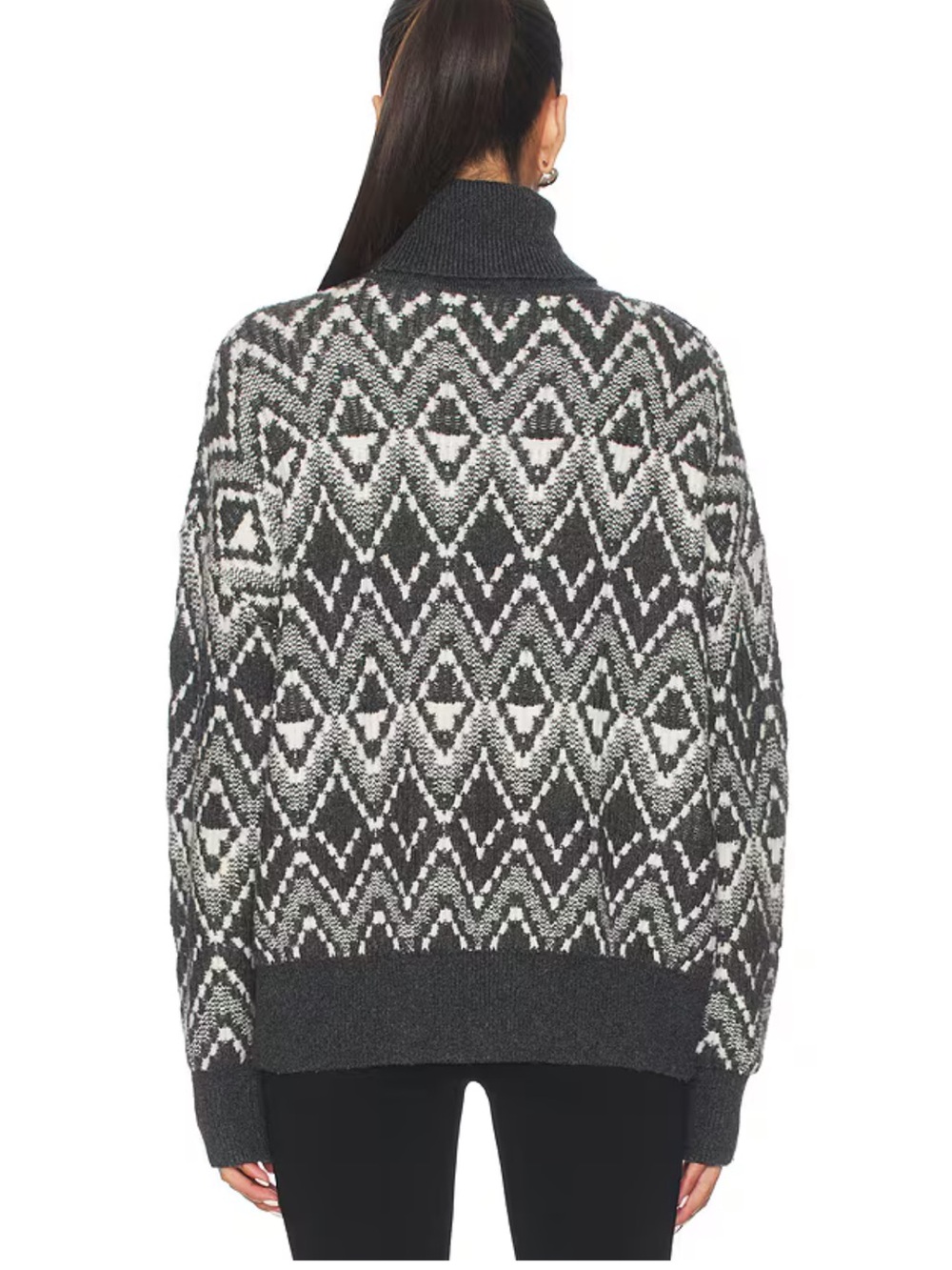 NWT Varley Geometric Cashmere Blend Turtleneck Sweater S - Picture 2 of 8